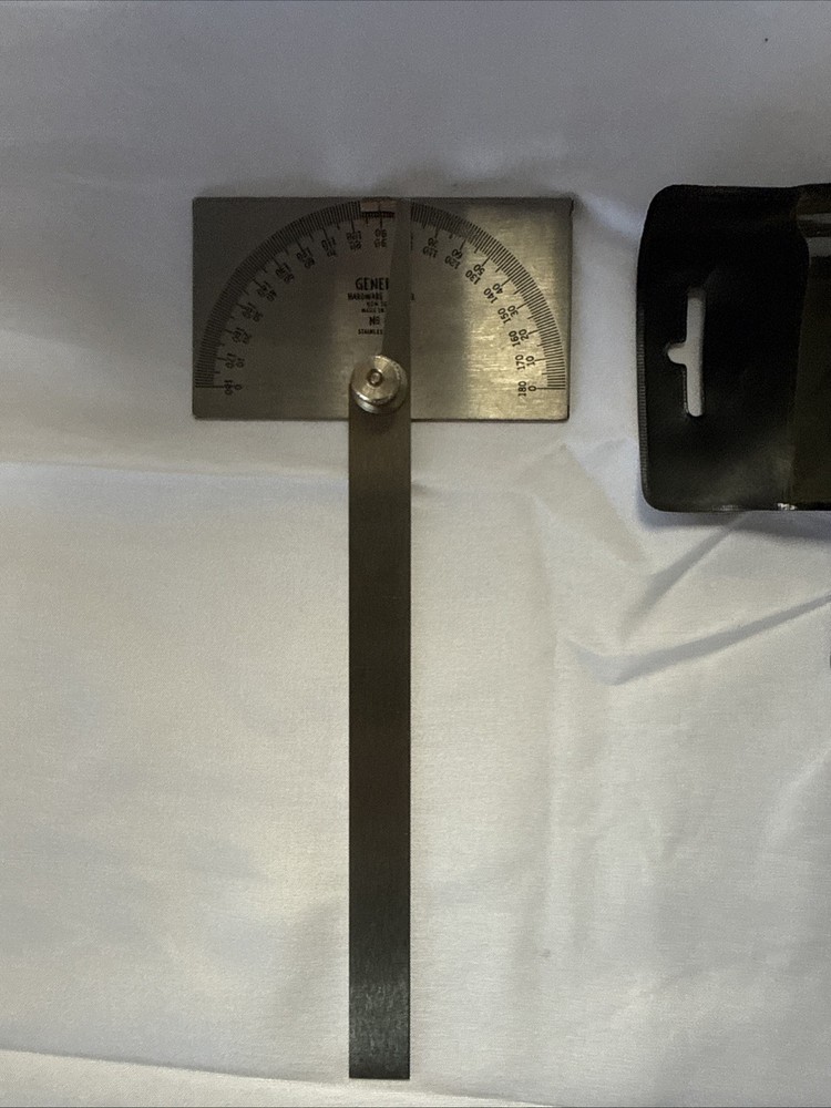 GENERAL HARDWARE MACHINISTS PROTRACTOR , CALIPER, POCKET RULER, 3 PC SET - Nice!