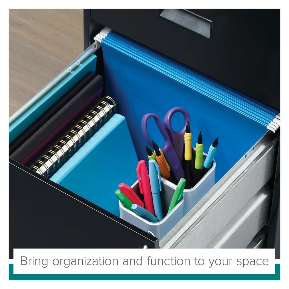 Space Solutions 18" Deep 2 Drawer Letter Width Vertical File Cabinet, Black