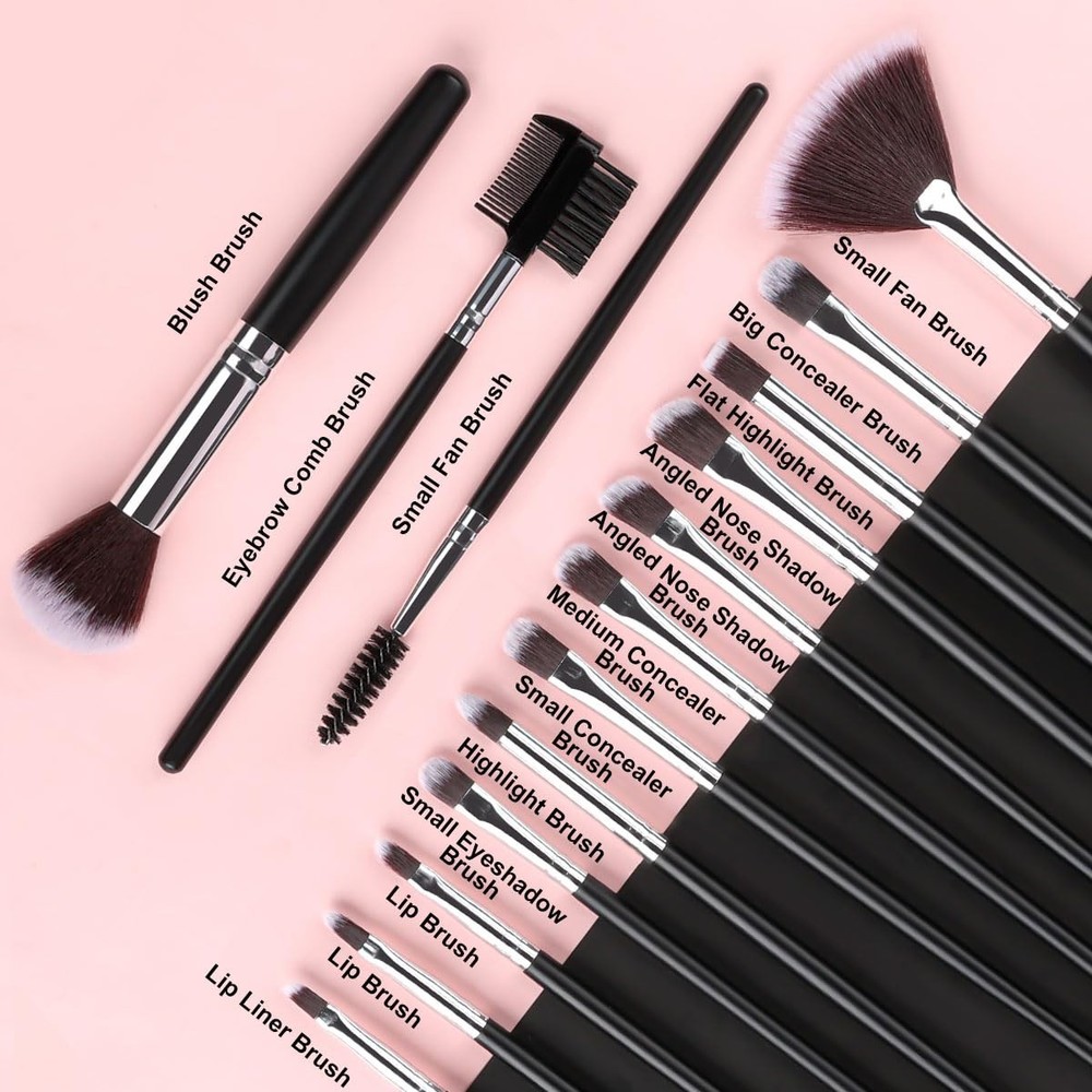 Makeup Brush Set, SOLVE 32 Pieces Professional 32 Piece Black