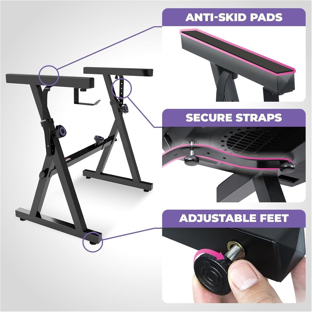 Digital Piano Stand Bench Set Adjustable Keyboard