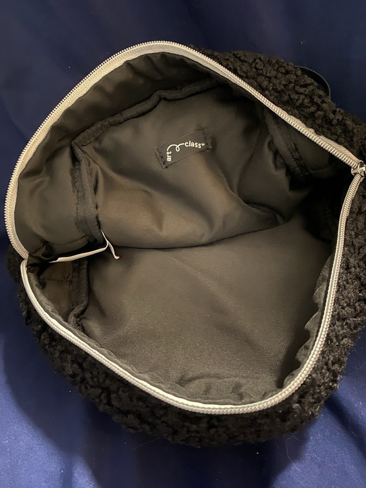 Art Class Black Faux Shearling Mini Backpack