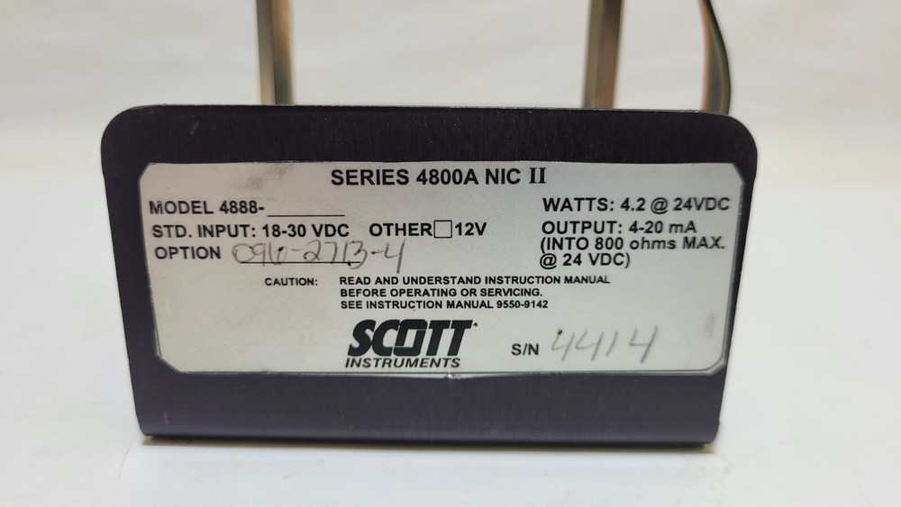 Scott Instruments 4800A NIC II Combustible Gas Detection Transmitter No Housing