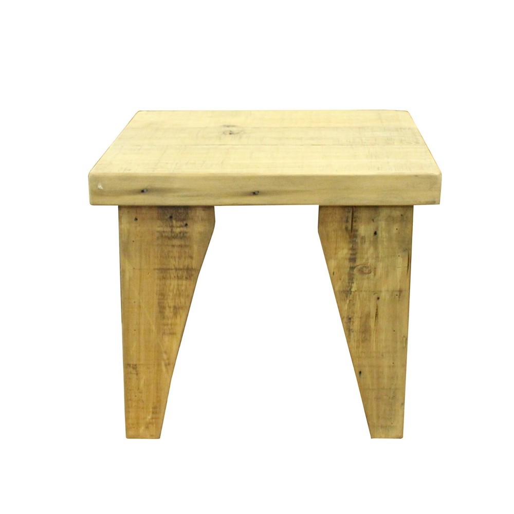 Raw Wood Rustic Handmade Finish Rectangular Wood Stool Table cs5603