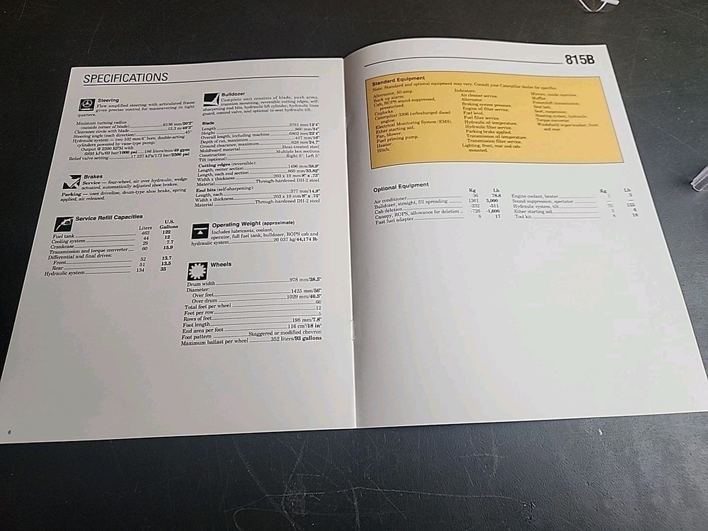 Caterpillar 815B Compactor Brochure