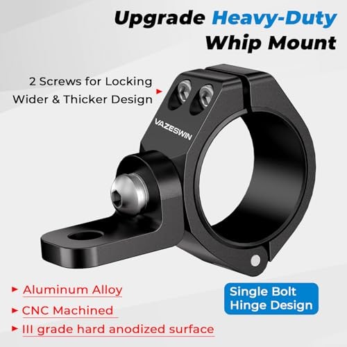 2PCS Solid UTV Whip Light Mount, Aluminium Alloy Thickened UTV Flag Mount,