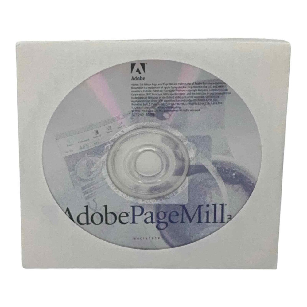 Adobe PageMill 3.0 Macintosh Website Editor Vintage Software Disk Only Pre-owned
