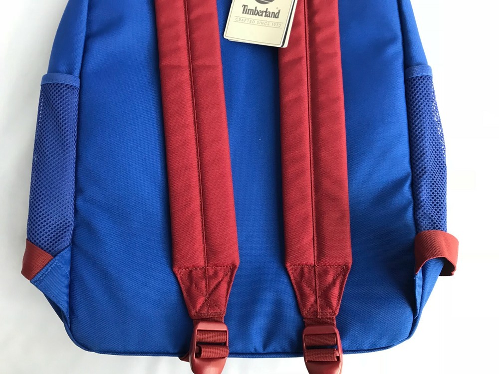 TIMBERLAND Backpack TB0A1CSE -454 Royal / Burgundy Basic Logo Backpack NWT
