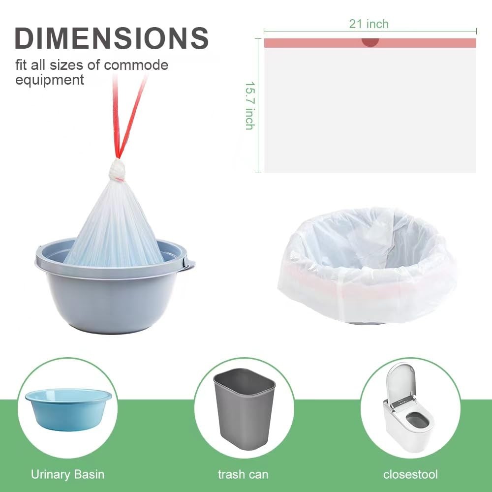 Commode Liners 120PCS Bedside 21*15.7 inches, White