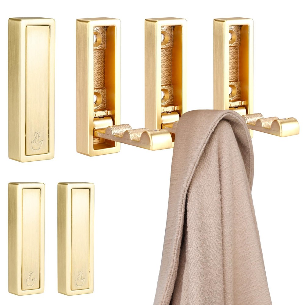 Folding Hooks 6 Pack Foldable Coat Hook Heavy Duty Wall Hooks for Hanging Coa...