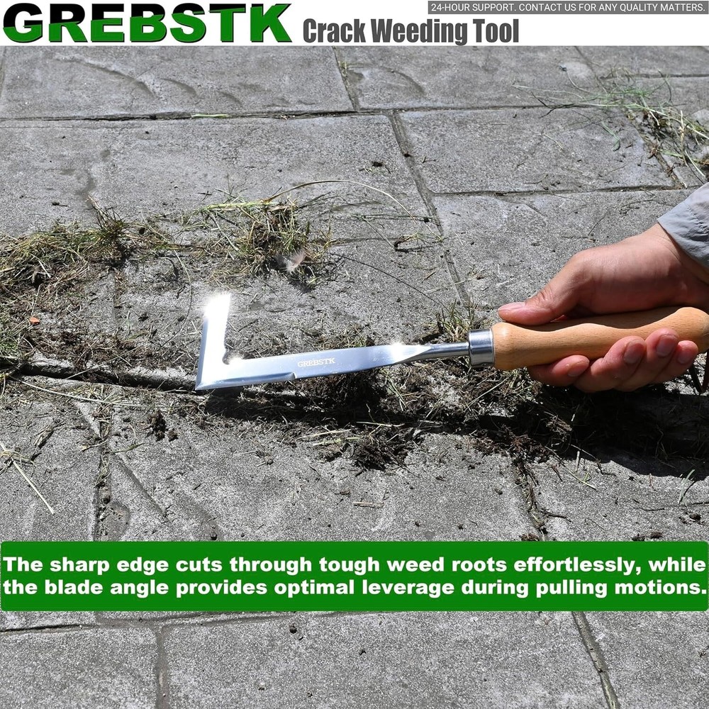 Crack Weeder Tool: L-Shaped Blade for Precision Moss and Weed Removal