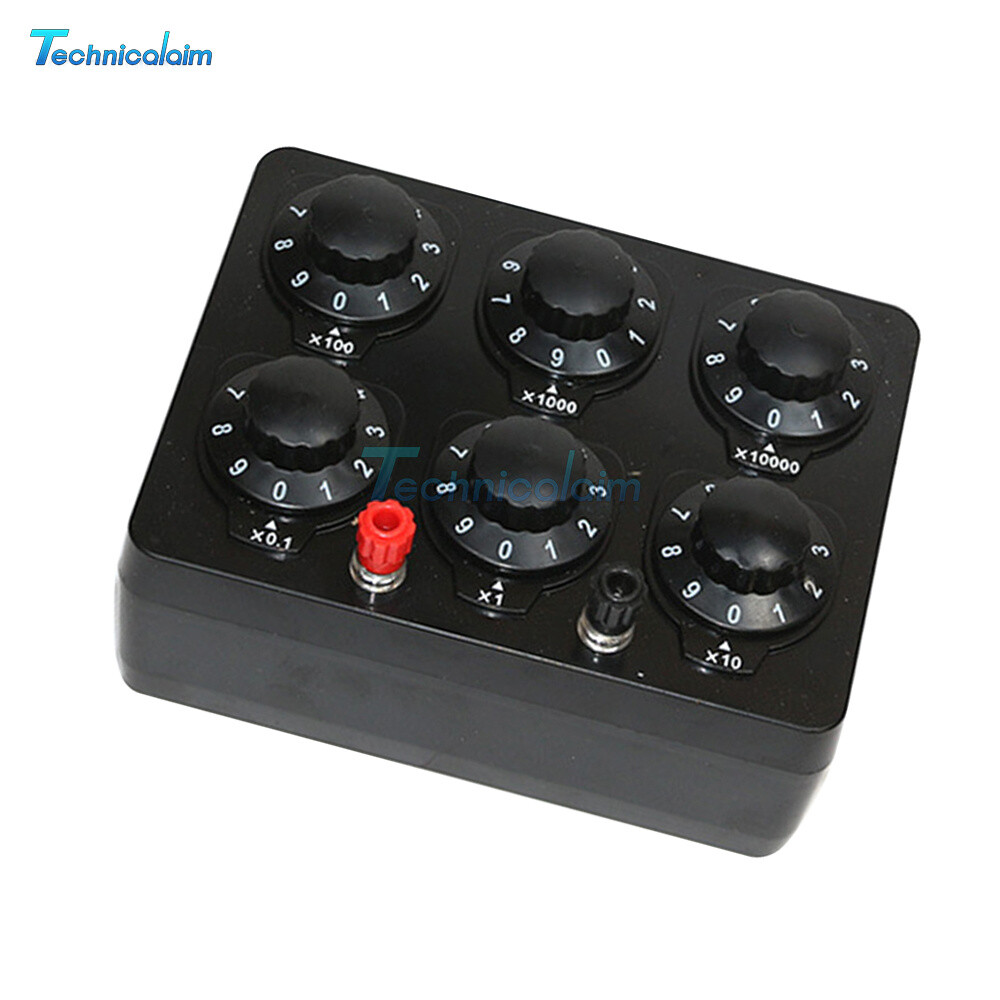 0-99999Ohm 0.5W 6knobs Simple Resistance Box Resistor Electrical teaching-
