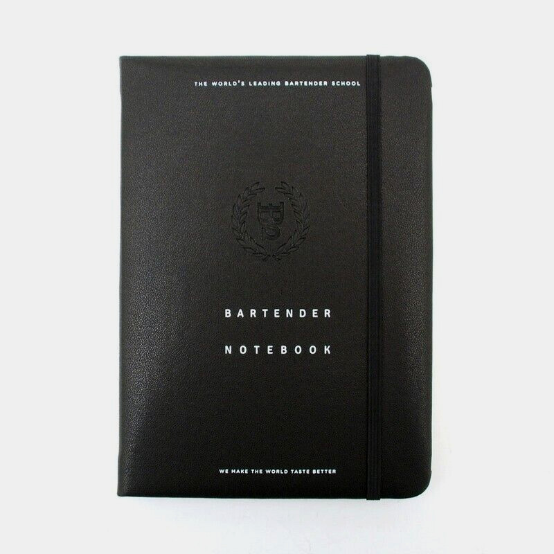 NIB Beautiful European Bartender School Black Bartender Notebook
