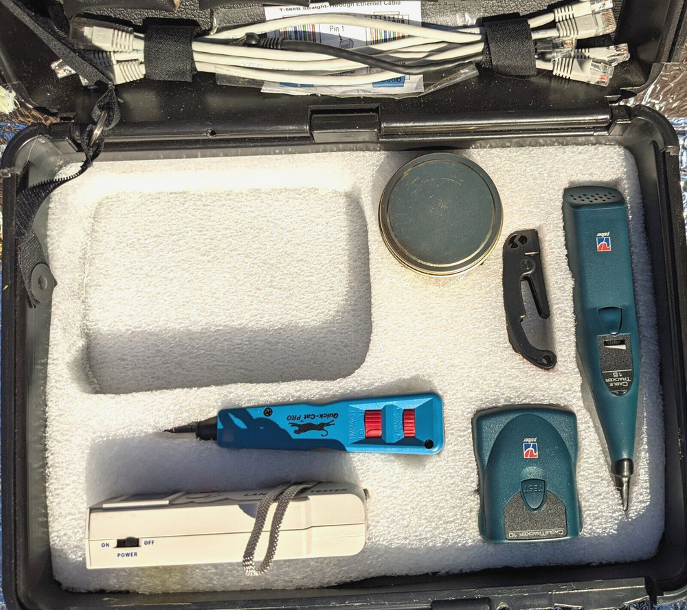 Network Pro: Cat 5/6 Termination Tool Kit Quick Cat Pro w/ LAN Tester, Tracker