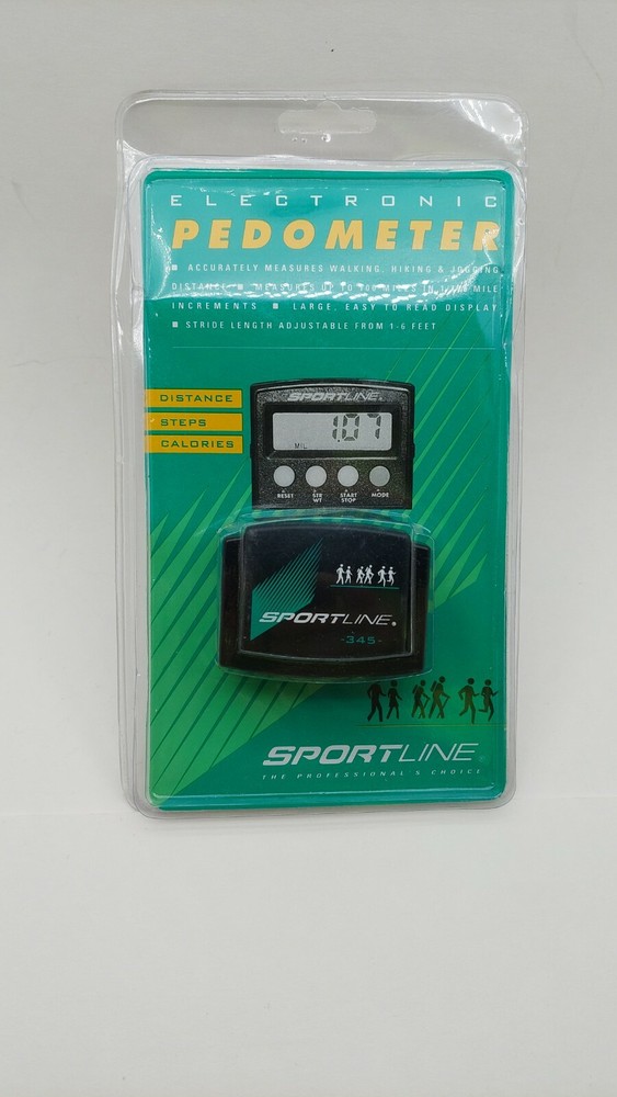Sportline Pedometer Model 345 Basic Steps Distance Calories NEW