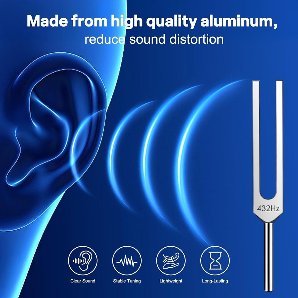 Tuning Fork Set, Weighted & Unweighted Frequency Tools with Activator, Mallet