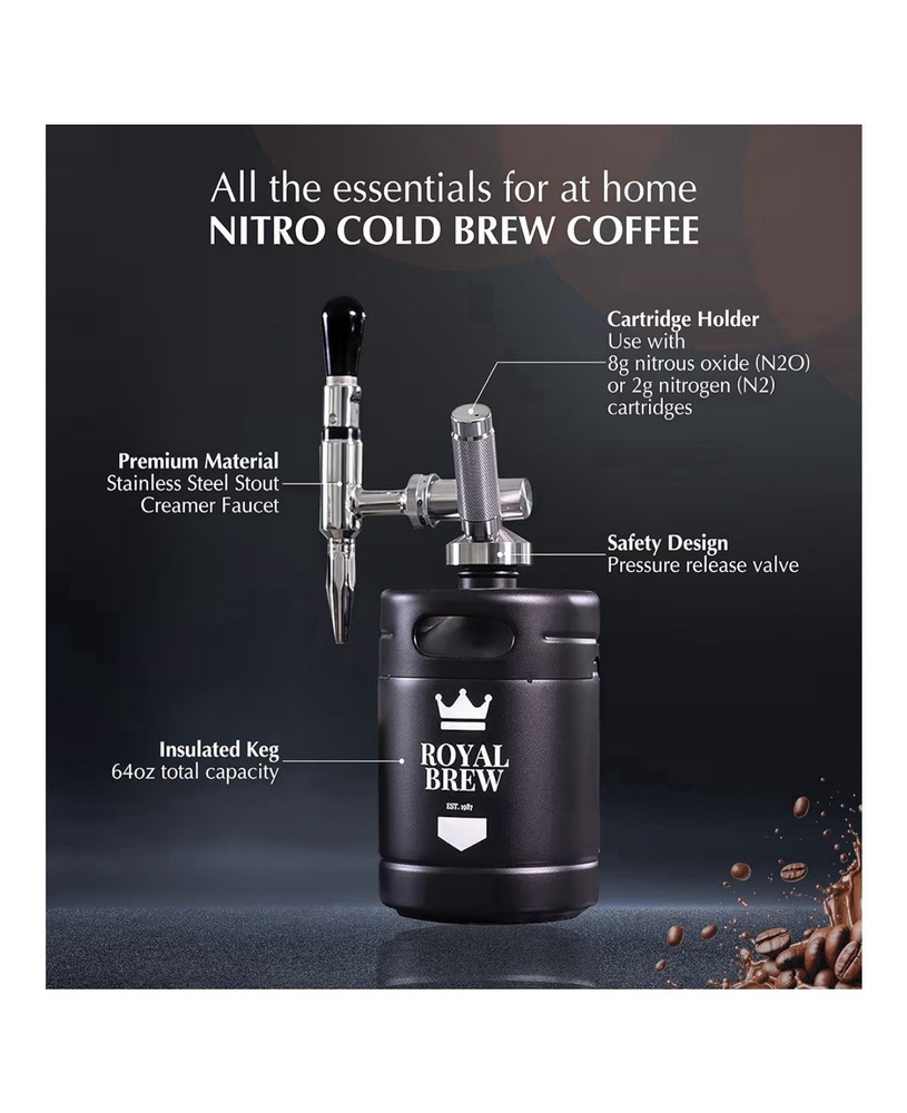 Royal Brew Nitro Cold Brew Coffee Maker Black