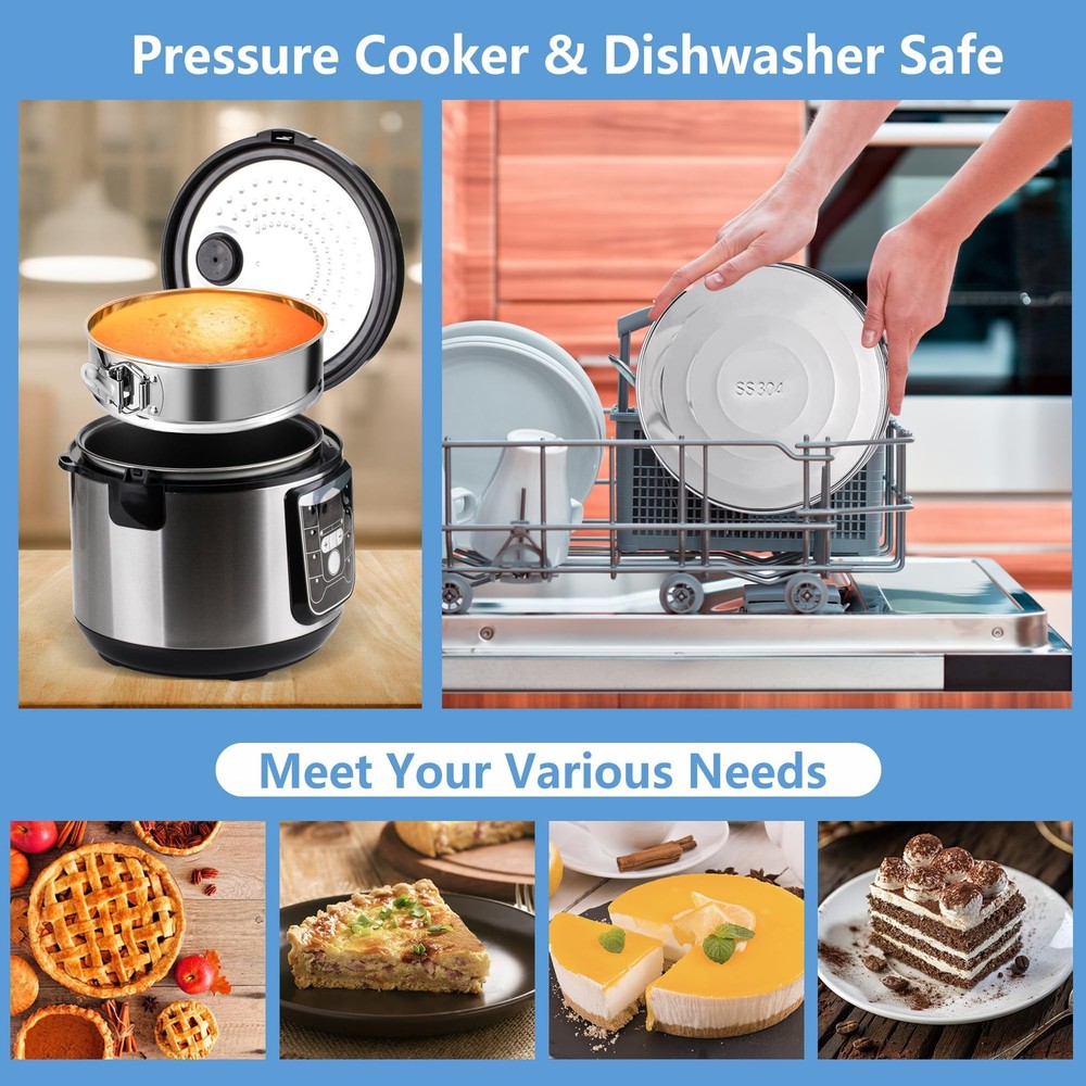 FENSIDEN 4, 7, 9 Inches Springform Pan Set - 4-7-9" with Protector, Silver
