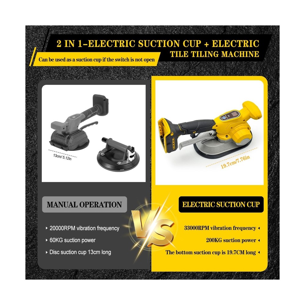 Tile Vibration Tool Fit for Dewalt 18V/20V Max Battery, Handheld Automatic Ti...