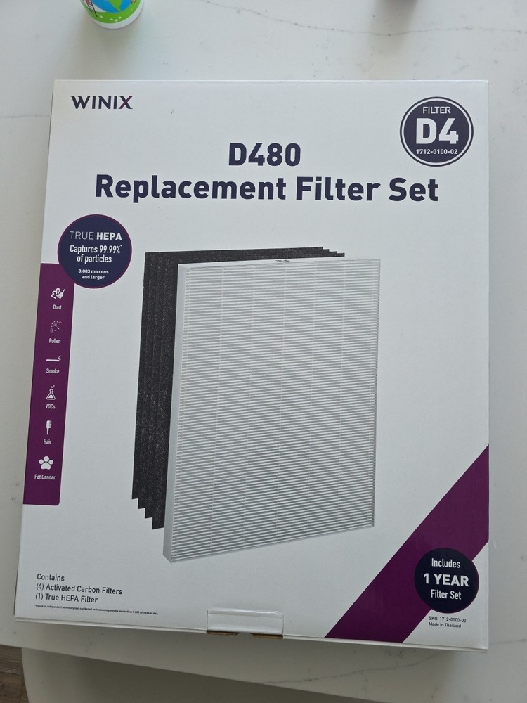 WINIX D480 True HEPA Replacement Filter D4 with 4 Activated CARBON Filters