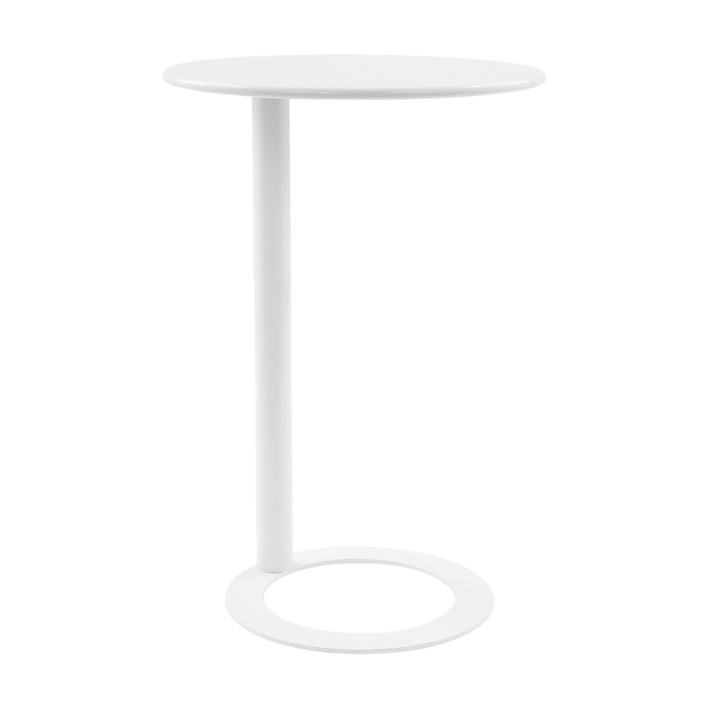 48 x 69 cm Round Side Table with O-shaped Base, Side Table for Small Spaces