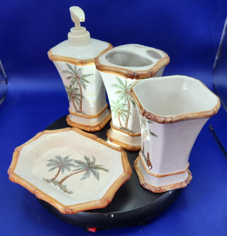 Spring Maid 4pc Bathroom Vanity Set Palm Breeze Decore