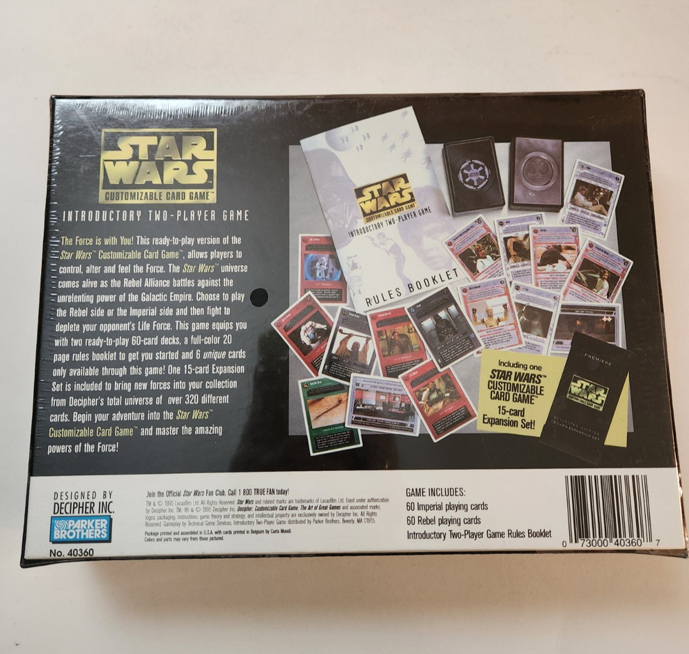 Star Wars Premiere CUSTOMIZABLE CARD GAME Introductory 2-Player 1995 SEALED