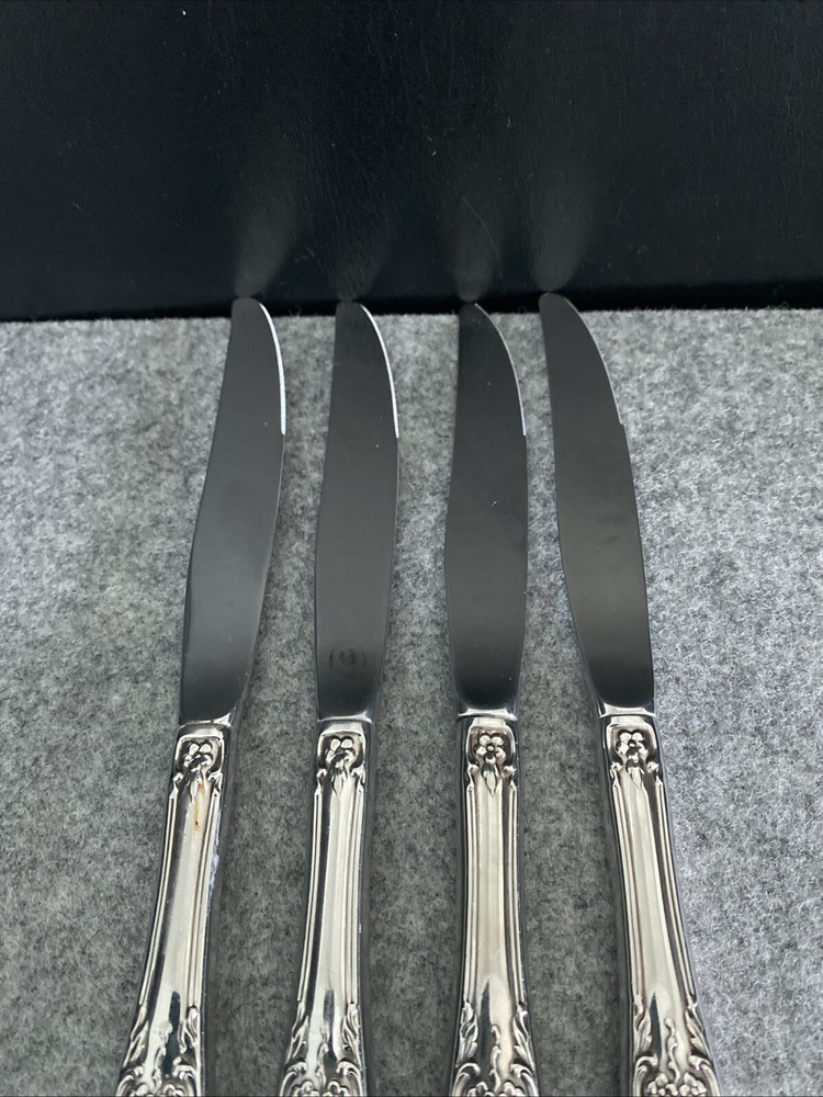 4 Oneida Distinction KENNETT SQUARE Stainless HH Dinner Knives Flatware