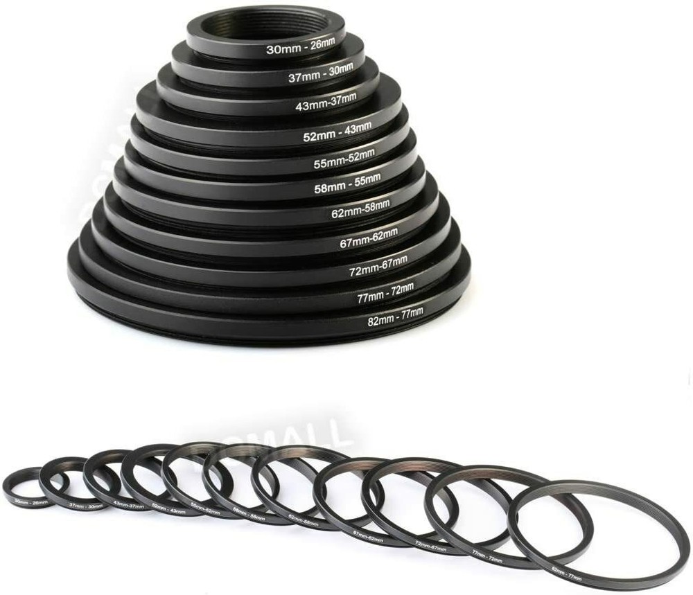 K&F Concept 11pcs/Set Lens Filter Step Down Adapter Ring Kit for DSLR Camera