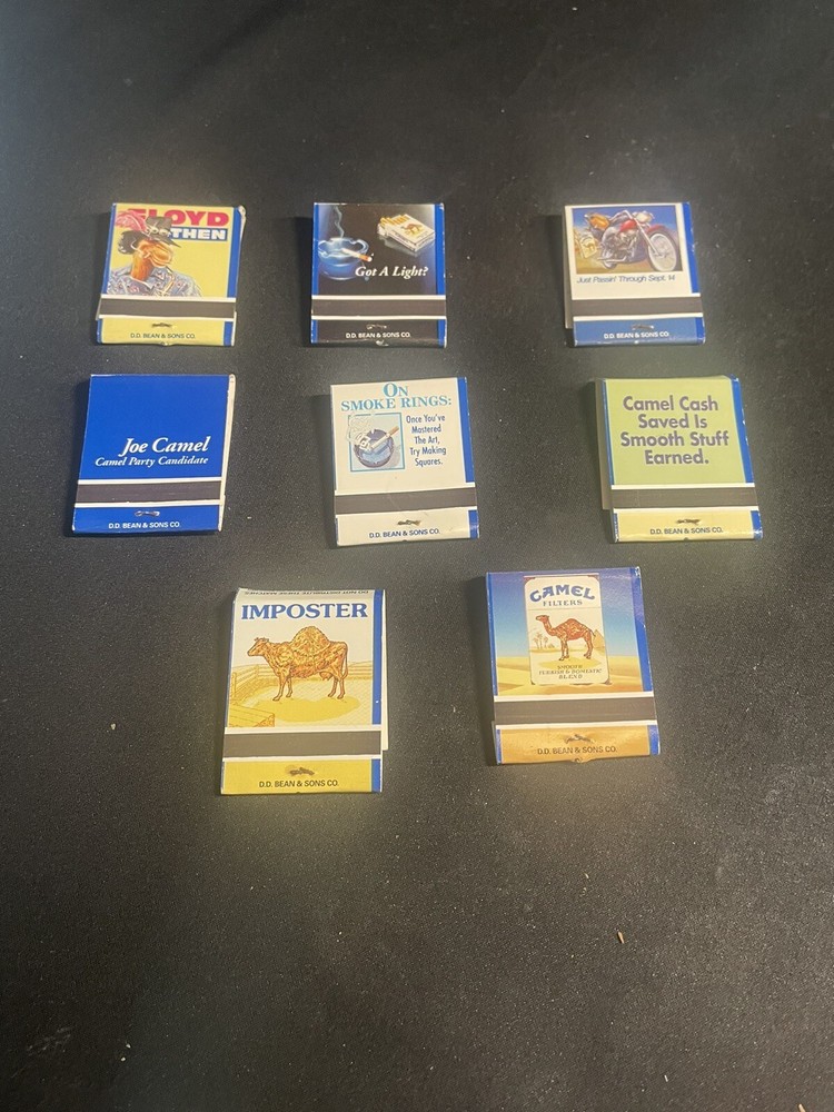 NOS Camel and Joe Cool 8pc Matchbook Lot