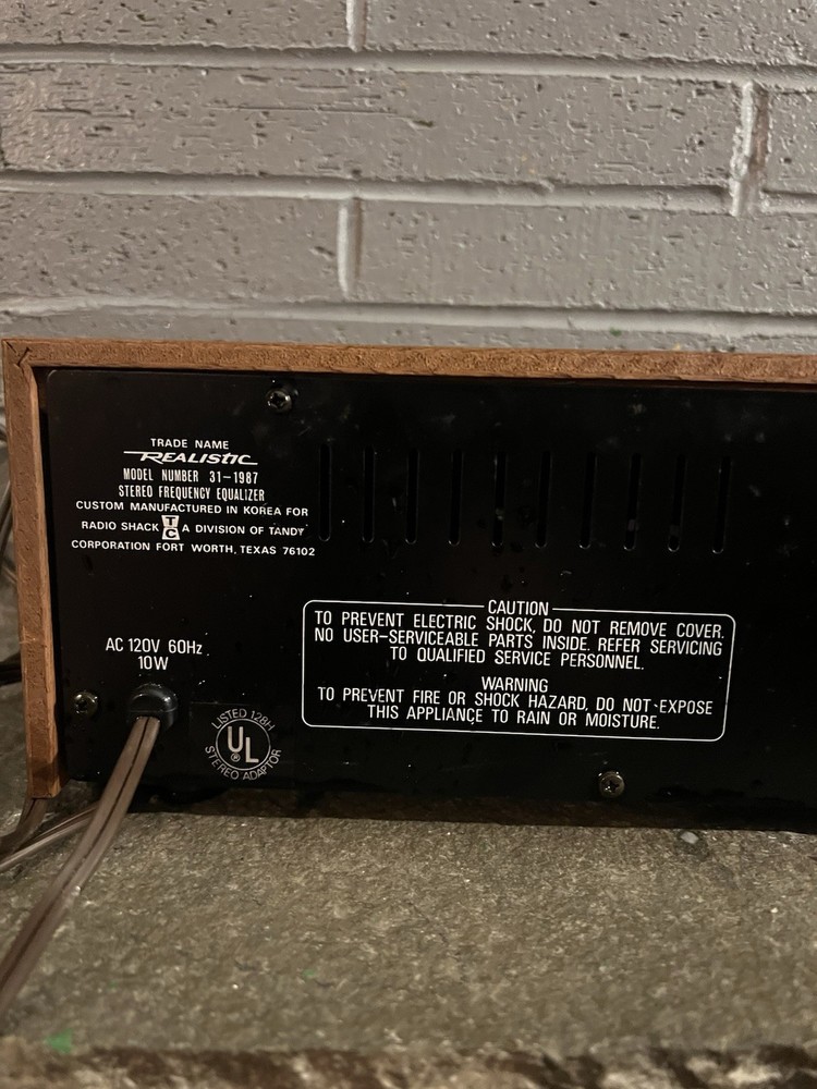 REALISTIC Stereo Frequency Equalizer Model # 31-1987 * Made in Korea