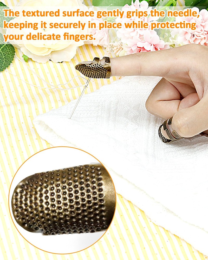 FIVEIZERO Thimble Kit– 7 PCS Sewing Thimbles Universal model, Multiple colors