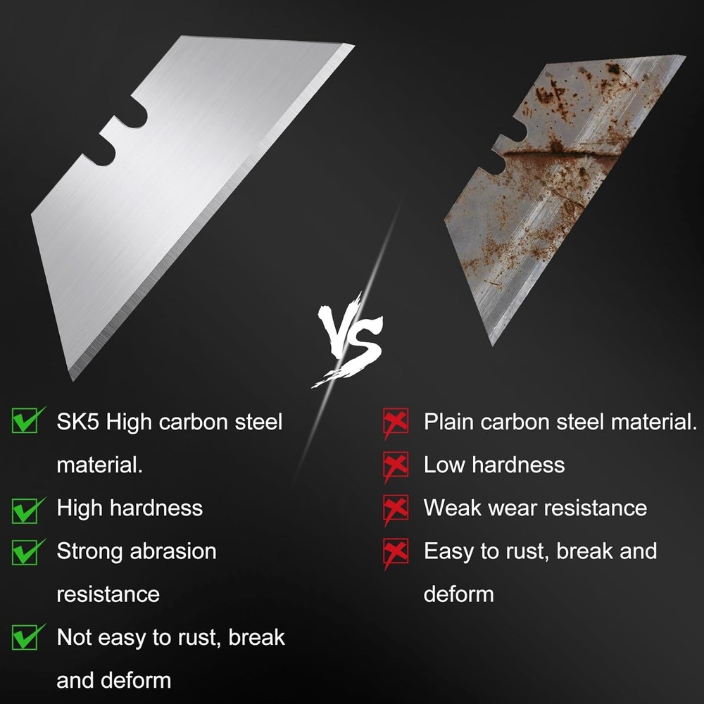 300-piece multi-purpose blade refill pack, SK5 high-carbon steel construction