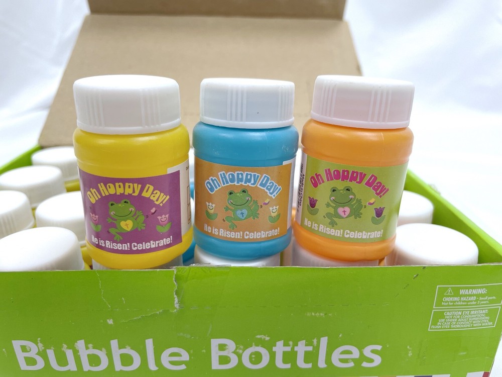 New Easter He is Risen Resurrection Mini Bubbles 24 Count Oh Hoppy Day