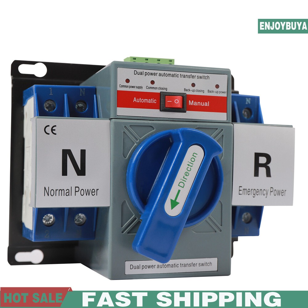 AC110V 2P 63A Mini Dual Power Automatic Transfer Switch Toggle Control Converts