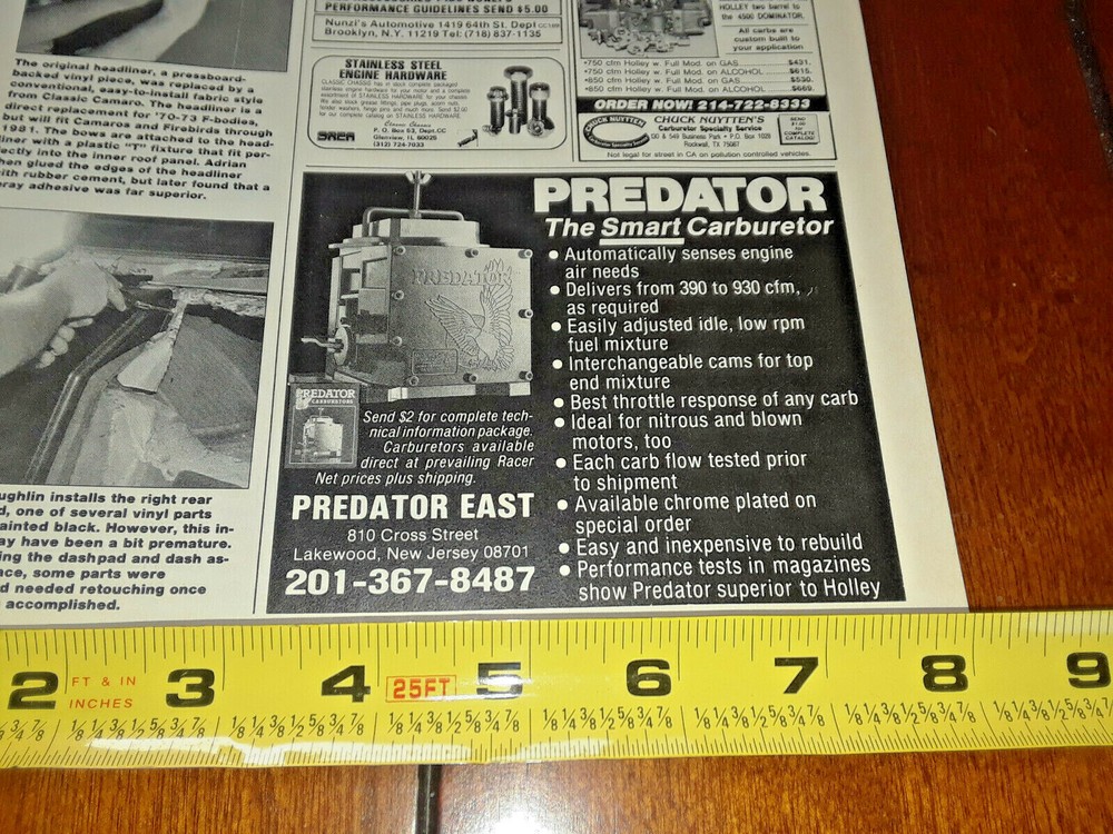 PREDATOR CARBURETOR ORIGINAL 1989 AD