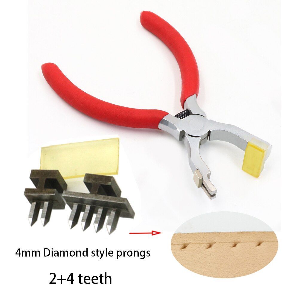 Leather Craft Tools Hole Punch Plier Silent Pricking Iron Chisel Sets 4mm/3.38mm