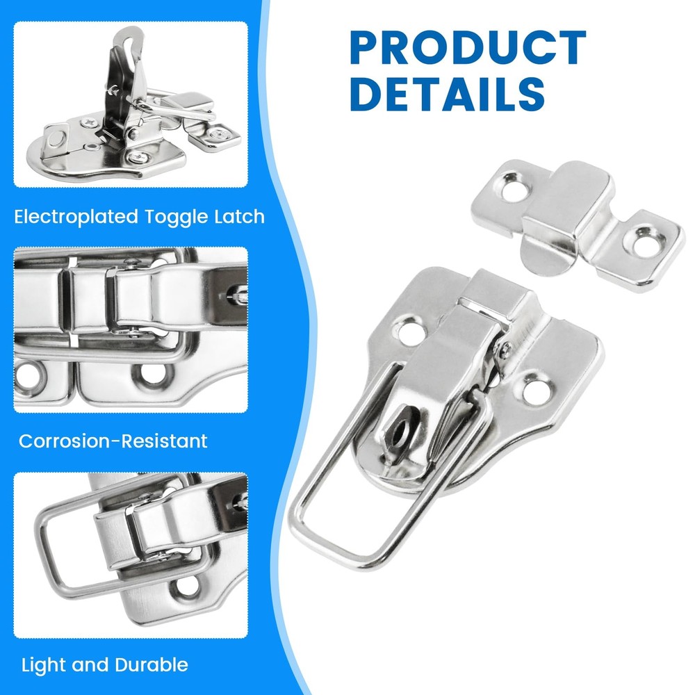 SDTC Tech 2-Pack Retro Silver Style Box Toggle Latch Antique Metal