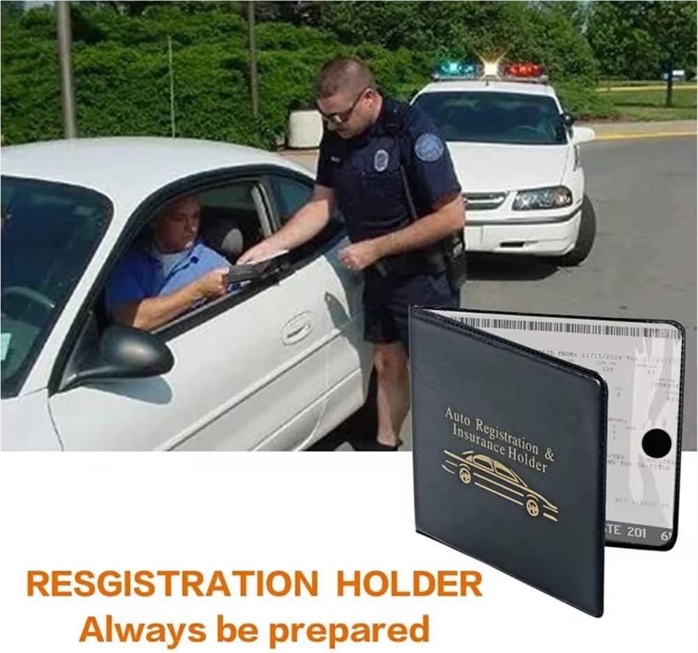 Auto Insurance Registration Document Wallet Holders 2 Pack Black Vinyl Visor