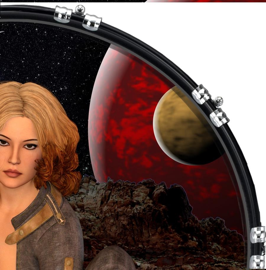 20" Custom Bass Kick Drum Front Head Graphic Graphical Distant Warrior