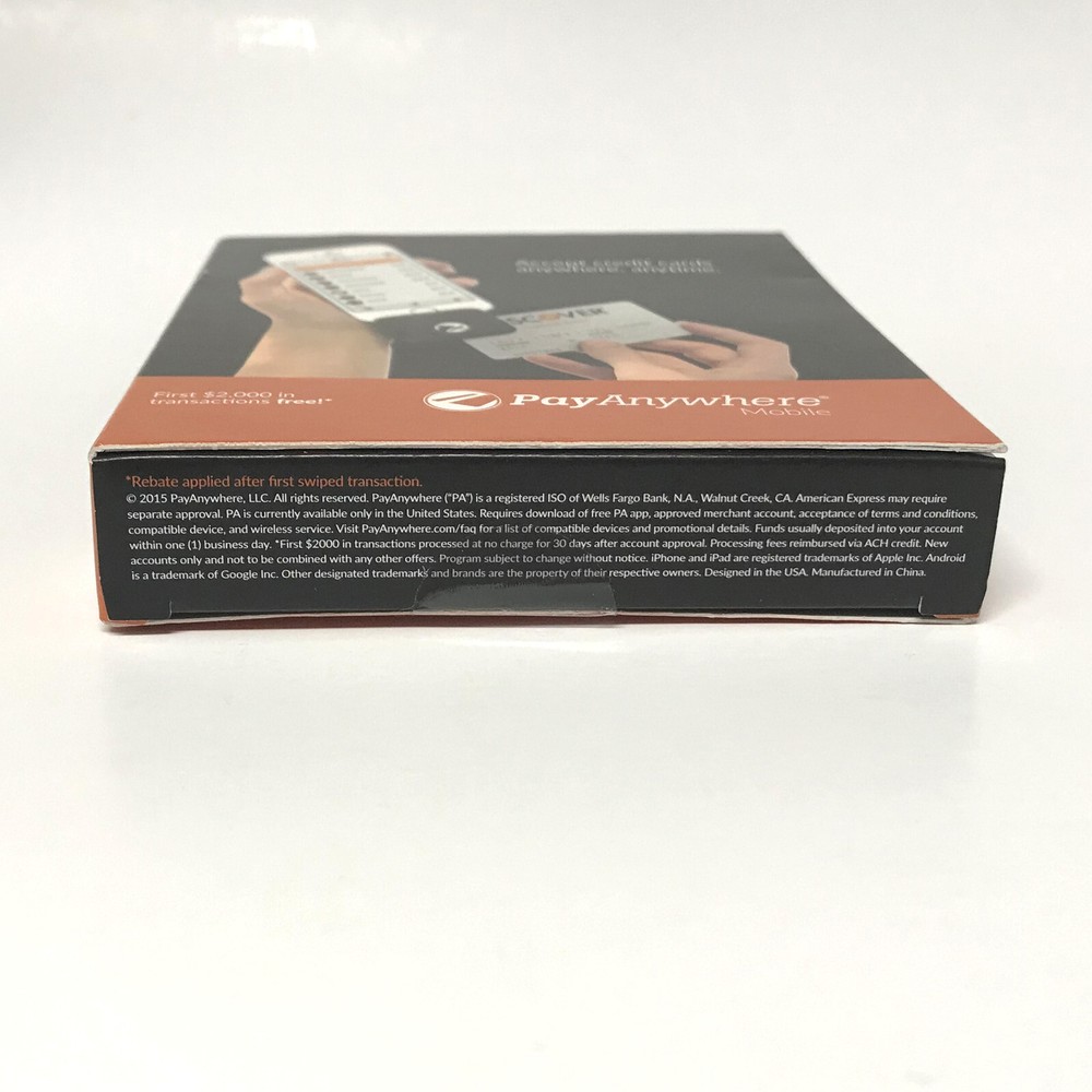 PayAnywhere Mobile Credit Card Reader w/HEAD SET JACK | Android iPhone |NIB 2015