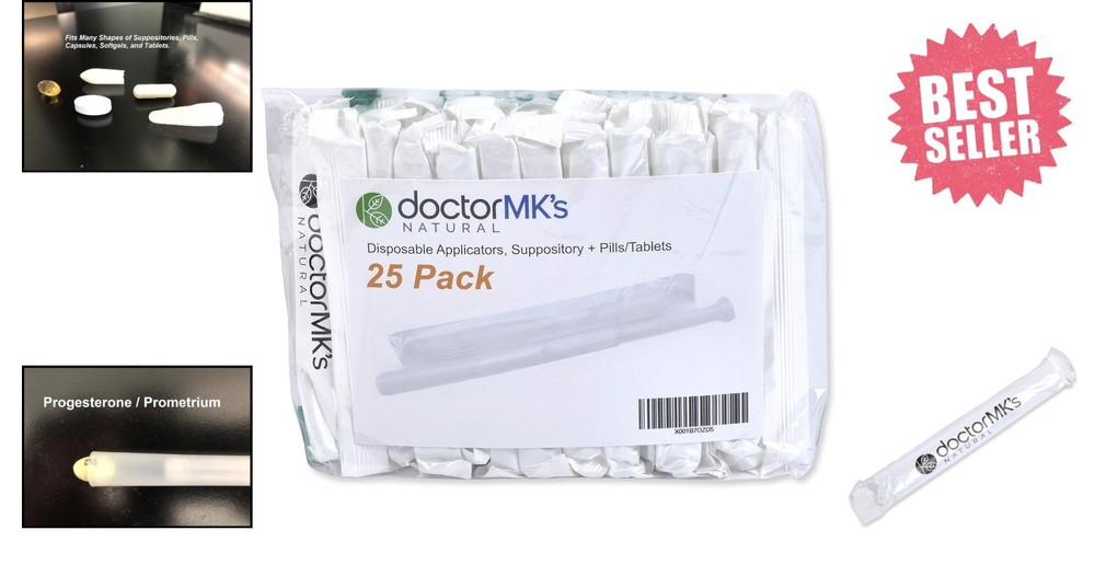 Doctor MK's 25-Pack Suppository Applicators - Individually Wrapped & Disposable