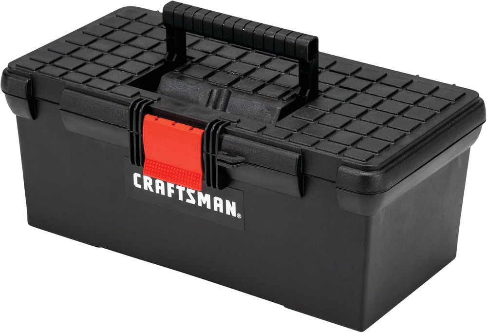 Tool Box, Tool Storage, Lockable, Black, 16 Inch (CMST16005)