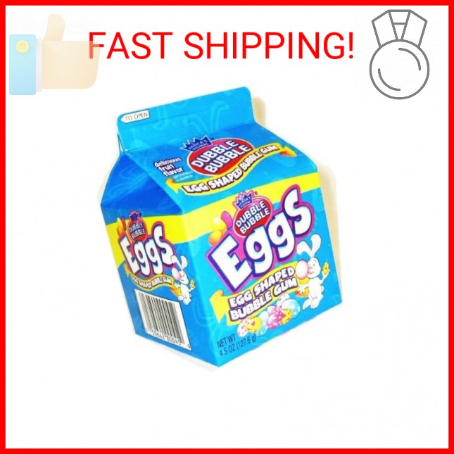 Dubble Bubble Gum Eggs Carton 4oz