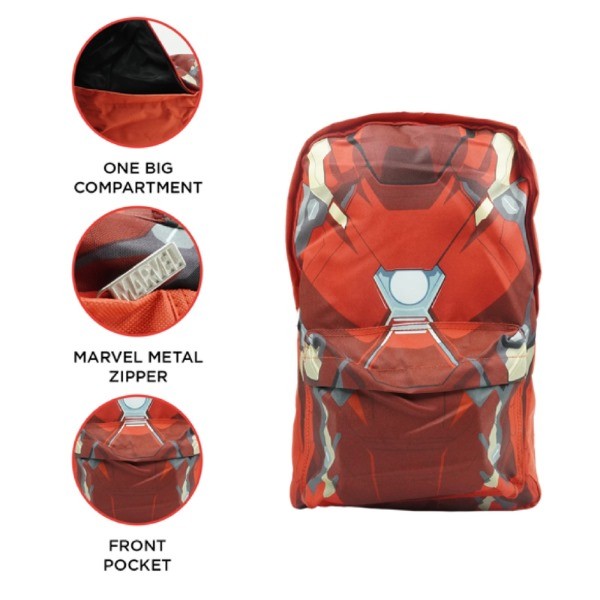 Marvel Iron Man Torso Arc Backpack–School work Bag Laptop Bag