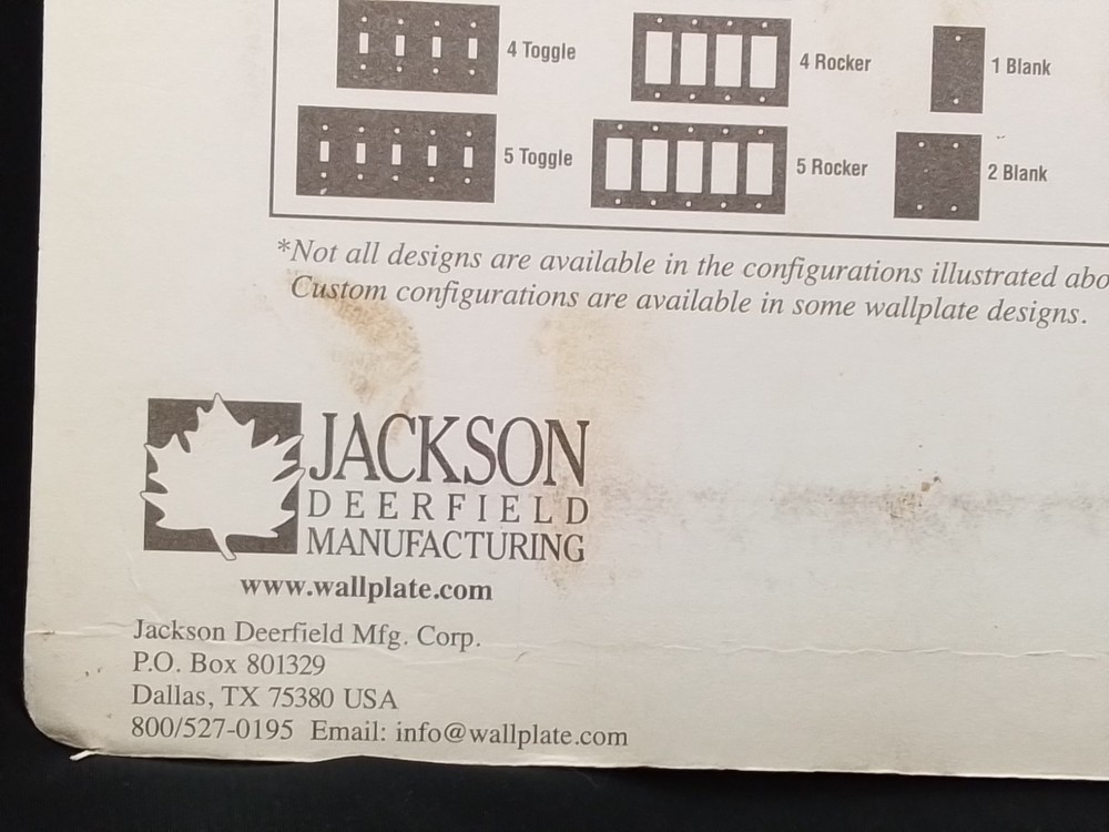 3 TOGGLE LIGHT SWITCH OUTLET UNFINISHED MAPLE WALLPLATE NEW JACKSON DEERFIELD