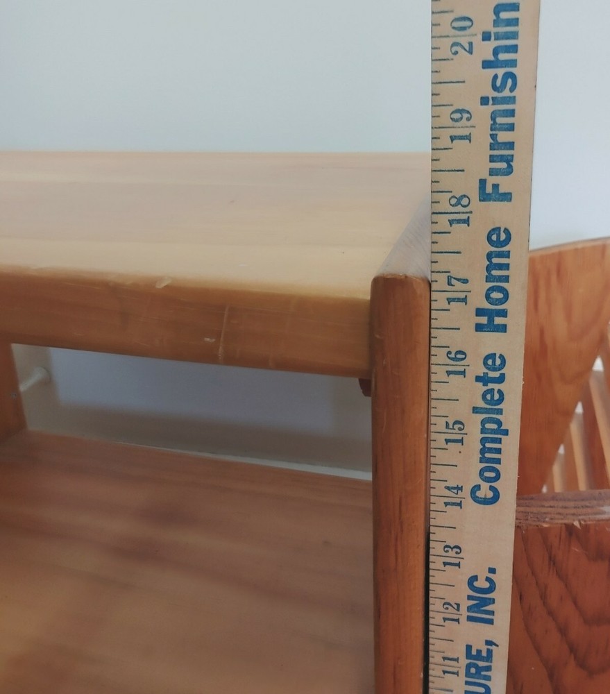 Solid Wood Handmade Magazine Rack Side Table Unique Rare