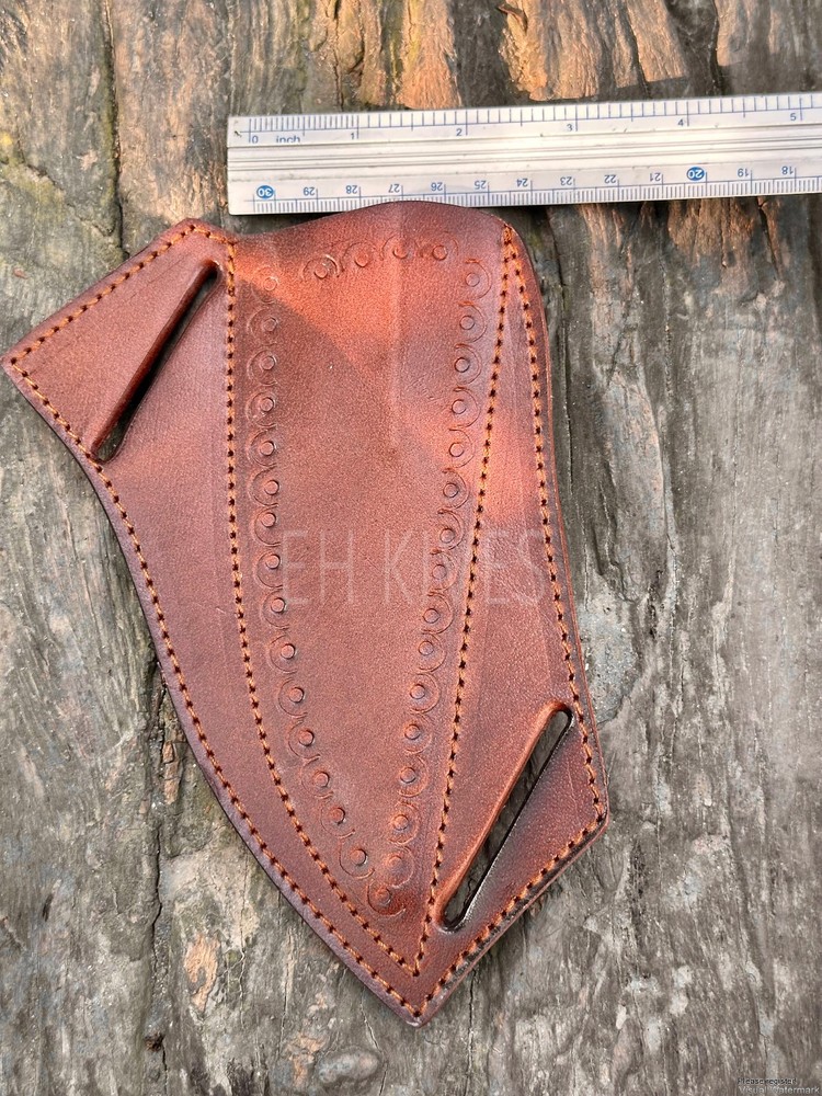 Custom Engraved Pure Leather Belt Loop Sheath for Fixed Blade & Skinner