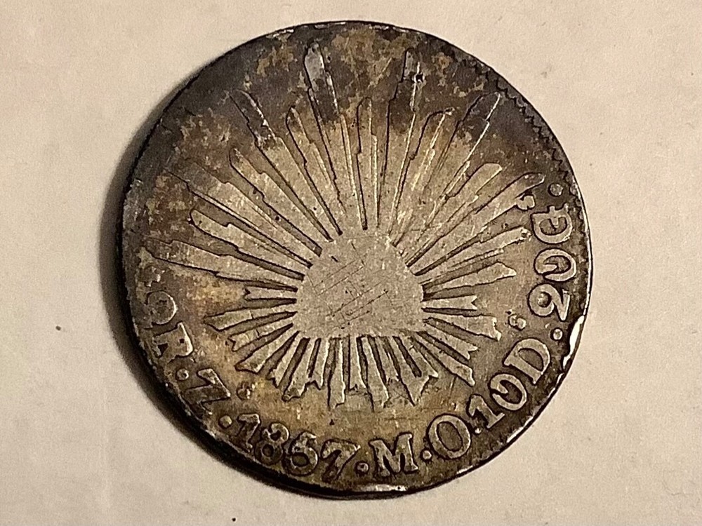1857 Zs Mexico 2 Reales