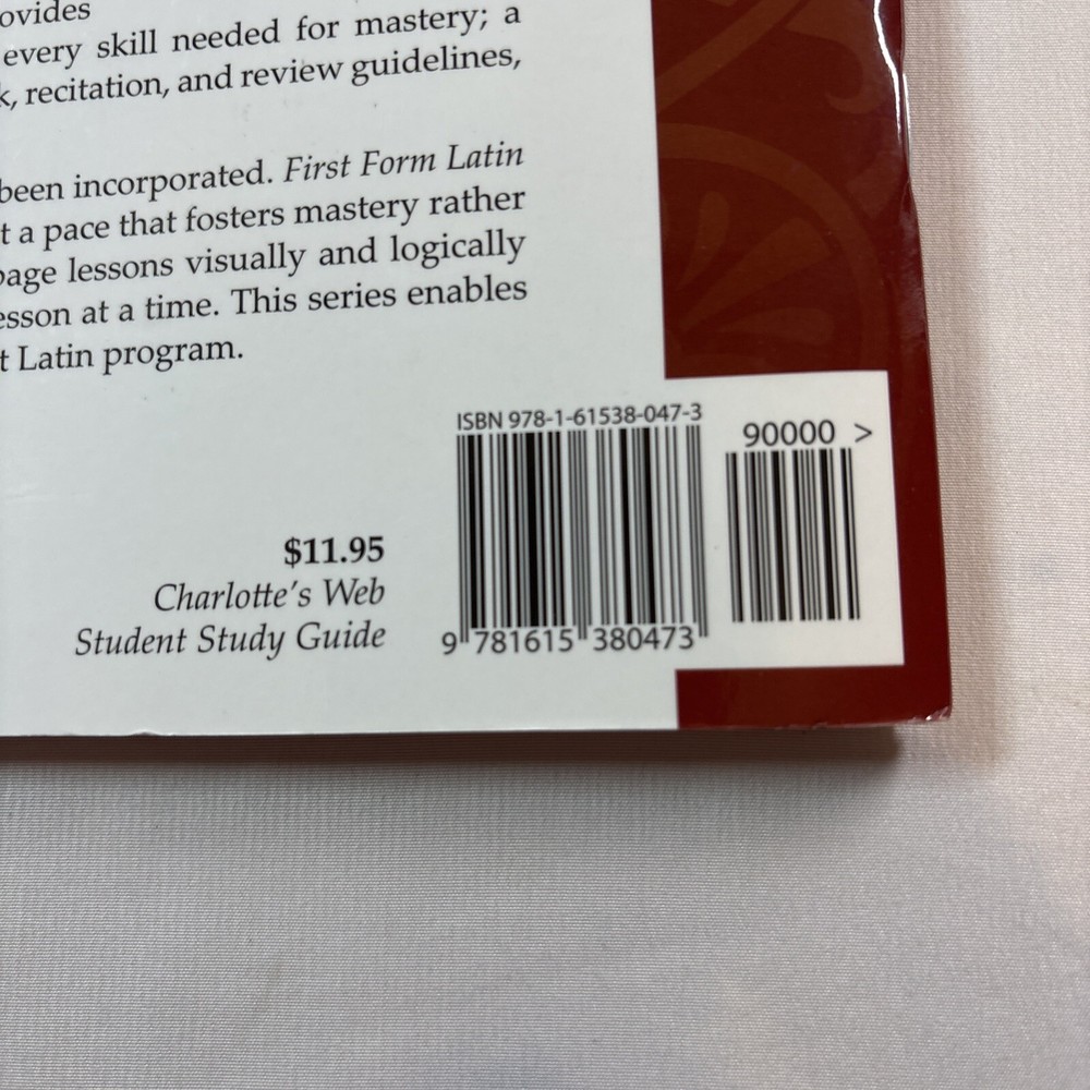 Memoria Press Charlotte’s Web Student Study Guide 2010 New