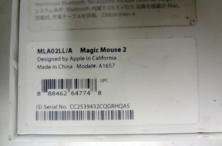 Authentic Apple Magic Mouse Version 2 MLA02LL/A Wireless Computer Mouse